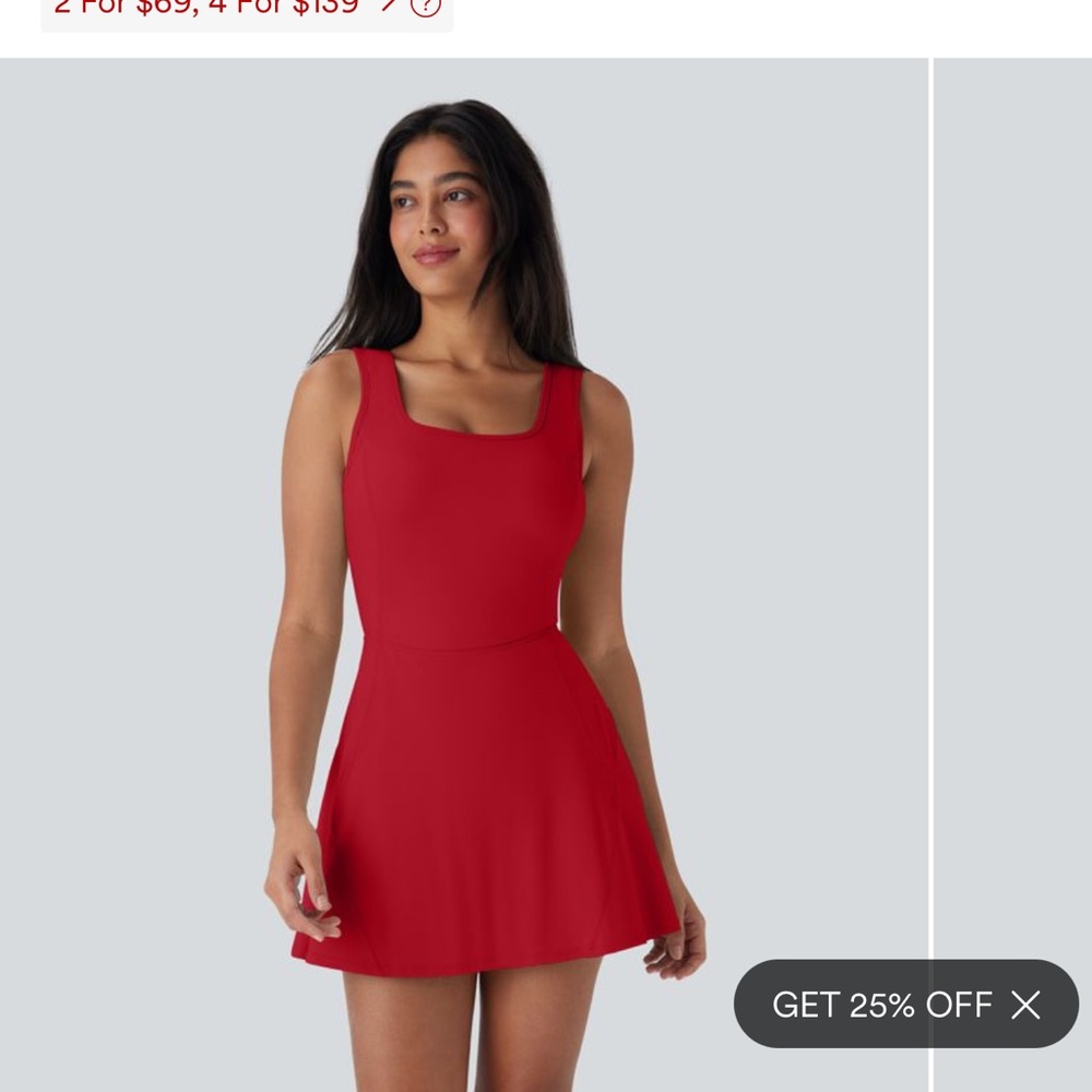 BNWT Halara Easy Peezy Pocket Dress in Salsa Red Size L